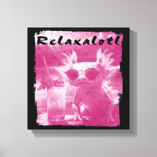Impressão Em Tela Relaxalotl, cor-de-rosa