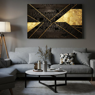 Impressão Em Tela Renascimento Dourado: Arte Elegante do Caos