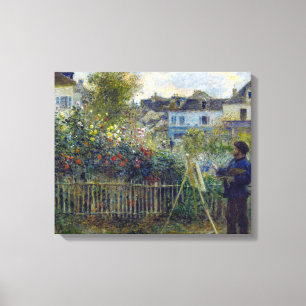Impressão Em Tela Renoir - Claude Monet Pintura em seu Jardim