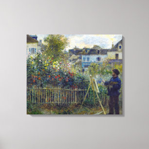 Impressão Em Tela Renoir - Claude Monet Pintura em seu Jardim