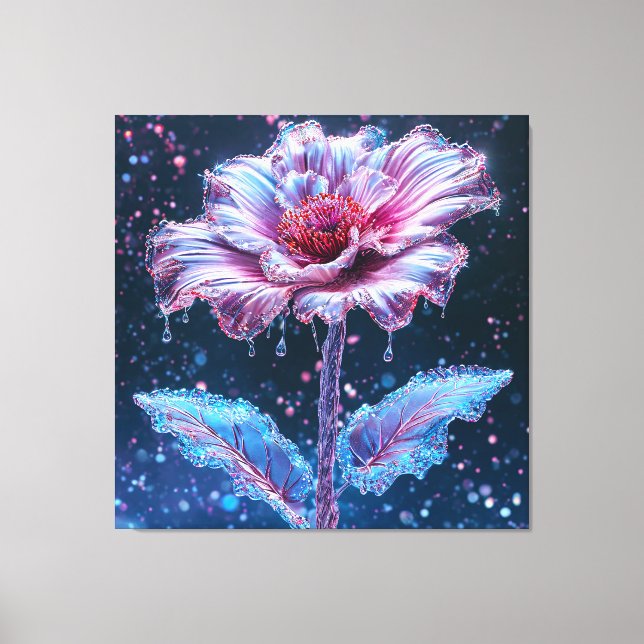 Impressão Em Tela Representação artística de uma flor (Frente)