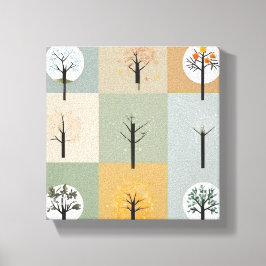 Impressão Em Tela Representação minimalista das quatro estações