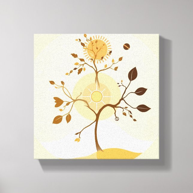 Impressão Em Tela Representação minimalista das quatro estações (Frente)