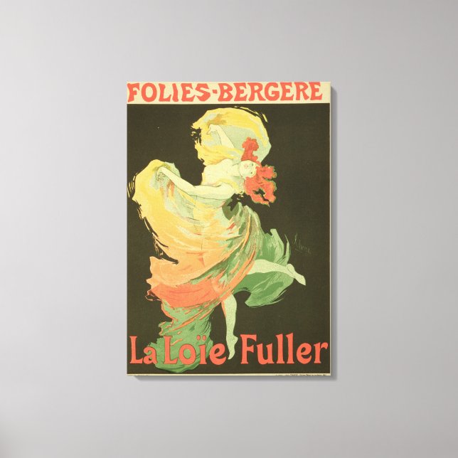 Impressão Em Tela Reprodução de um anúncio de Poster 'Loie Fuller' (Frente)