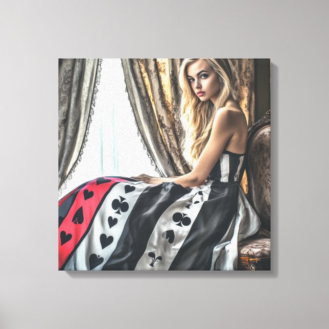 Impressão Em Tela Reproduzindo Elementos de Cartão, Design de Vestuá (Frente)