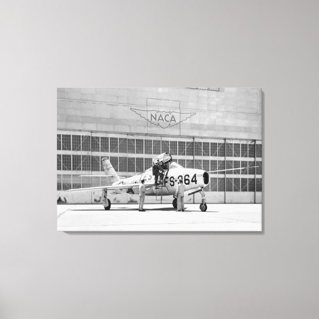 Impressão Em Tela República F-84F na plataforma Moffett Field (Frente)