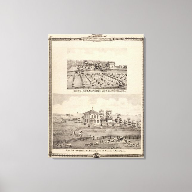 Impressão Em Tela Residências e fazendas de Warrington (Frente)