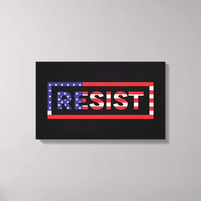 Impressão Em Tela RESISTIR | Bandeira dos Estados Unidos (Frente)