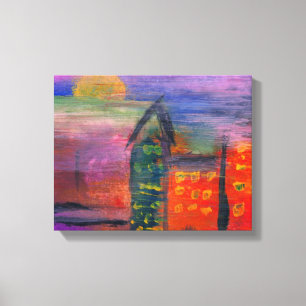 Impressão Em Tela Resumo - Acrílico - Perdido na cidade