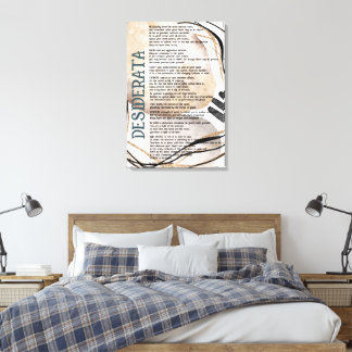 Impressão Em Tela Resumo Tan Pink Gold Desiderata de Max Ehrman 