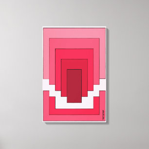 Impressão Em Tela Retângulo Abstrato em Vermelho