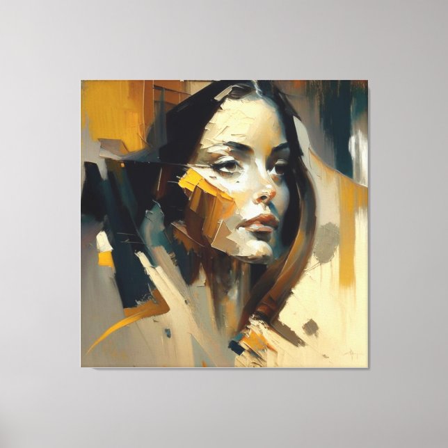 Impressão Em Tela retrato, abstração, aquarela, arte, decoração, (Frente)