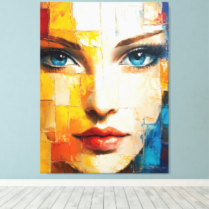 Impressão Em Tela Retrato abstrato de uma Mulher