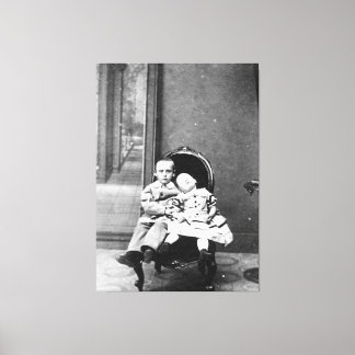 Impressão Em Tela Retrato Assombrador de Irmãos Vintage