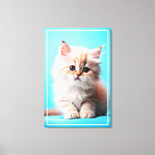 Impressão Em Tela Retrato branco adorável de Kitten-52106
