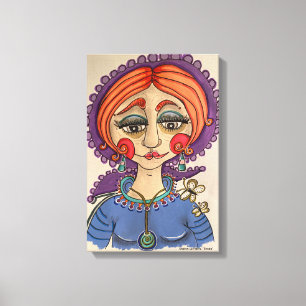 Impressão Em Tela Retrato Caprichoso