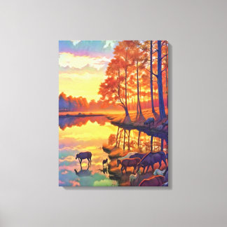 Impressão Em Tela retrato cênico da esfera solar perto da margem do 