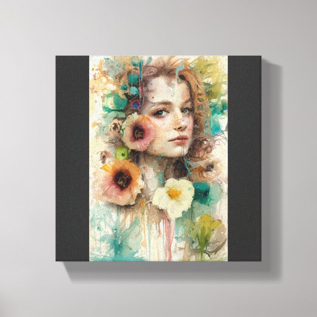 Impressão Em Tela Retrato da abstrato (Frente)