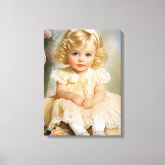 Impressão Em Tela Retrato da Baby Girl dos anos 50