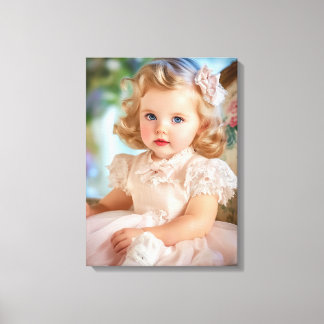 Impressão Em Tela Retrato da Baby Girl dos anos 50