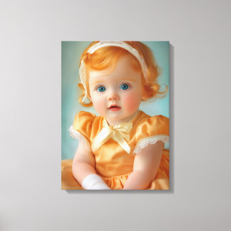Impressão Em Tela Retrato da Baby Girl dos anos 50