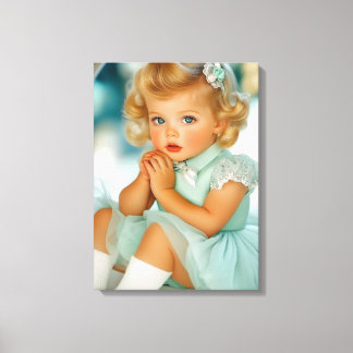 Impressão Em Tela Retrato da Baby Girl dos anos 50