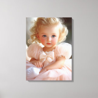 Impressão Em Tela Retrato da Baby Girl dos anos 50