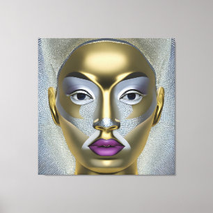 Impressão Em Tela Retrato da Mulher Femininidade Africana Chic