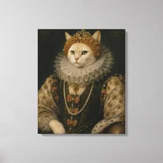 Impressão Em Tela Retrato da Rainha Gata Majestosa Elizabeth I Renas