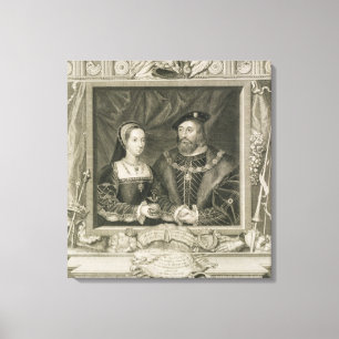Impressão Em Tela Retrato de 1496-1533) rainhas de Mary (de France,