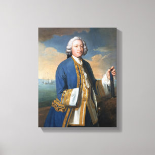 Impressão Em Tela Retrato de 1709-87) terras arrendadas do capitão