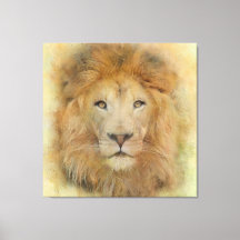 Retrato de Aquarela Lion Afro