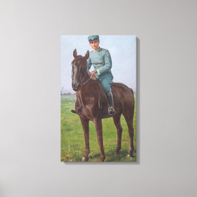 Impressão Em Tela Retrato de Attilio Triboletti (Soldado de Cavalari (Frente)