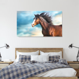 Impressão Em Tela Retrato de Belo Cavalo com Longa Manga