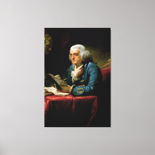 Impressão Em Tela Retrato de Benjamin Franklin por David Martin 1767