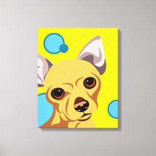 Impressão Em Tela Retrato de Cachorro Chihuahua
