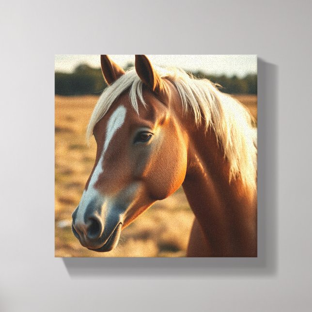 Impressão Em Tela Retrato de Cavalo Majestoso (Frente)