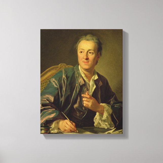 Impressão Em Tela Retrato de Denis Diderot 1767 (Frente)