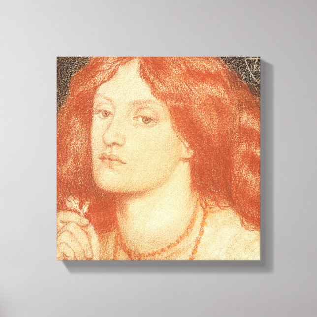 Impressão Em Tela Retrato de Elizabeth Siddal (1834-62), 1860 (verme (Frente)