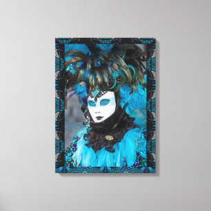 Impressão Em Tela Retrato de Fantasia Artística de Carnaval, Veneza