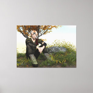 Impressão Em Tela Retrato de Fantasia do Príncipe da Floresta Mediev