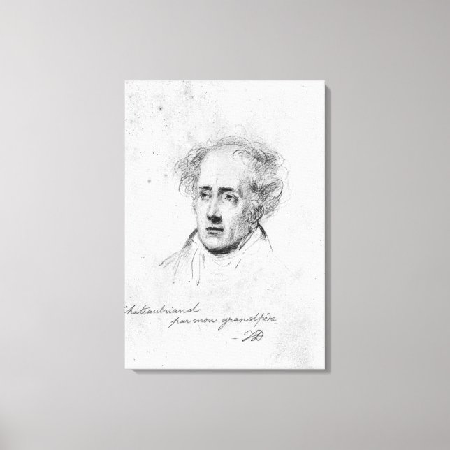 Impressão Em Tela Retrato de François Rene Vicomte de (Frente)