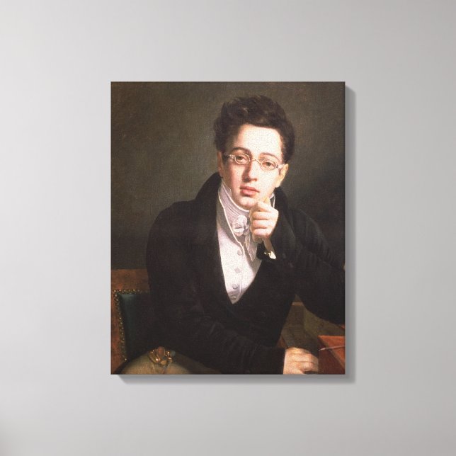 Impressão Em Tela Retrato de Franz Schubert , compositor austríaco (Frente)