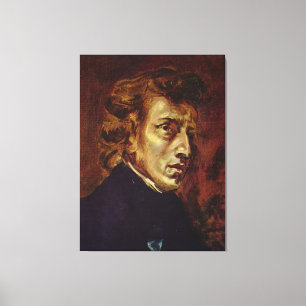 Impressão Em Tela Retrato de Frederic Chopin por Eugene Delacroix