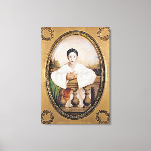 Impressão Em Tela Retrato de Gaspard Deburau como Pierrot, c.1815 (Frente)