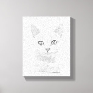 Impressão Em Tela Retrato de Gato de Gatinho Gato SUPER-CUTE