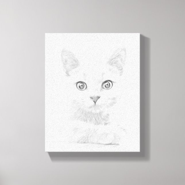 Impressão Em Tela Retrato de Gato de Gatinho Gato SUPER-CUTE (Frente)