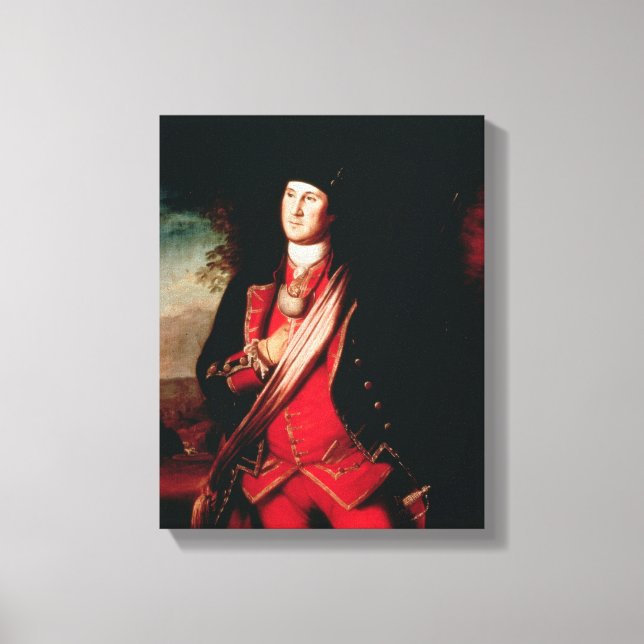 Impressão Em Tela Retrato de George Washington 1772 (Frente)
