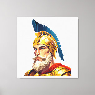 Impressão Em Tela Retrato de guerreiro grego antigo
