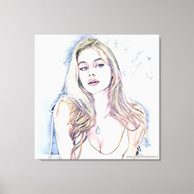 Impressão Em Tela Retrato de Hailey (Frente)
